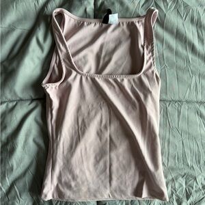 Women's Square Neck Tank Top - Light Pink